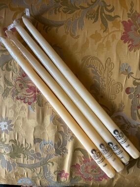 Set of 4  Lenox 15” Ivory Taper Candles